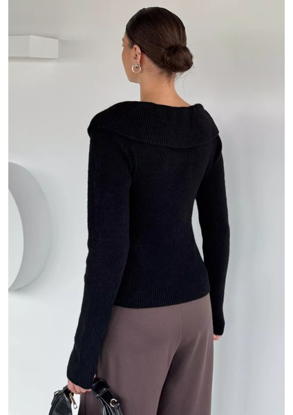 Kadın Fiyonklu Bel Yırtmaç Detaylı Triko Bluz P-00019097 fırsatları