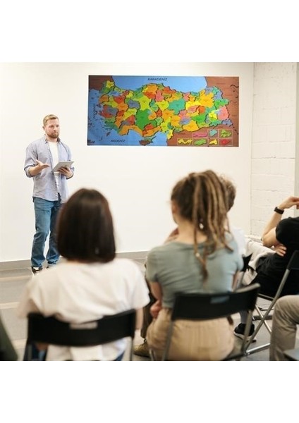 Sıladanal® Renkli Türkiye Haritası Manyetik Yapıştırıcı Gerektirmeyen Duvar Stickerı 118 cm * 56 cm fırsatları