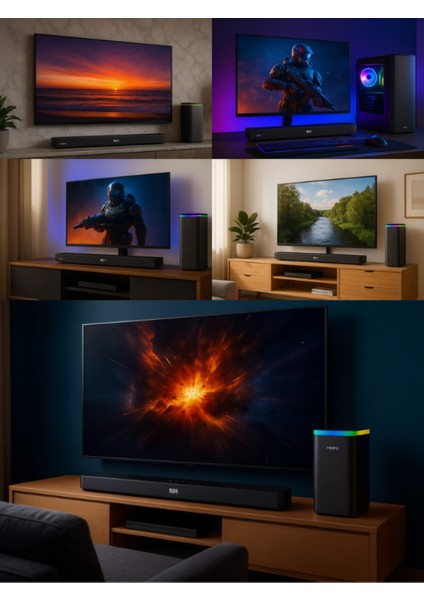 HP-TV06 Soundbar Kablosuz Ev Sinema Sistemi Stereo Hd Ses Kalitesi 100 Watt Amfi 80 Watt Soundbar Bt modelleri