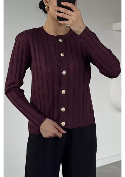 Kadın Düğme Detaylı Triko Hırka (M-L-Xl Uyumludur) P-00018886 fiyatları