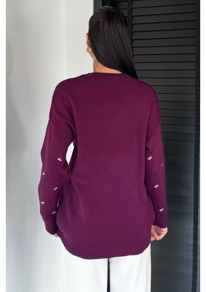 Kadın Kurdele Nakışlı Triko Kazak (M-L-Xl Uyumludur) P-00018883 fırsatları