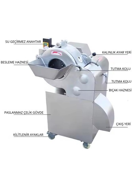 JQ-100 Endüstriyel Elektrikli Çokfonksiyonlu Meyve Sebze Dilimleme Makinası 600 Kg/saat ZENTRAJQ-100 fırsatları