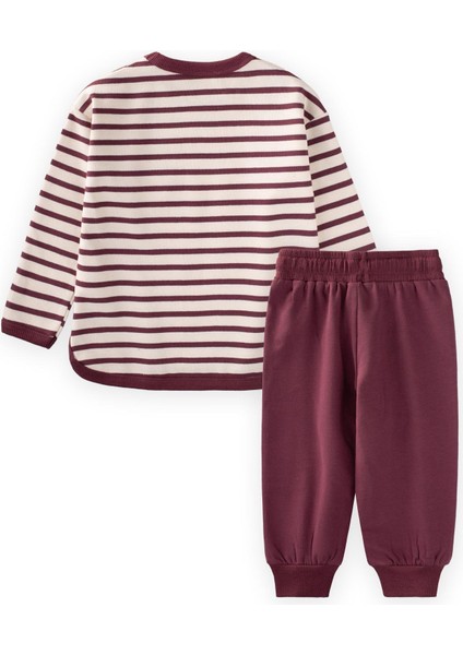 Çizgili Sweatshirt Takım 1-7 Yaş Mürdüm fiyatları