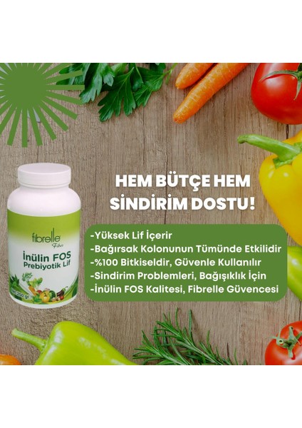 Inülin Fos Prebiyotik Lif 250G Hindibağ 2 Adet