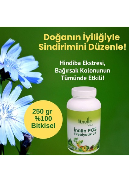 Inülin Fos Prebiyotik Lif 250G Hindibağ 2 Adet