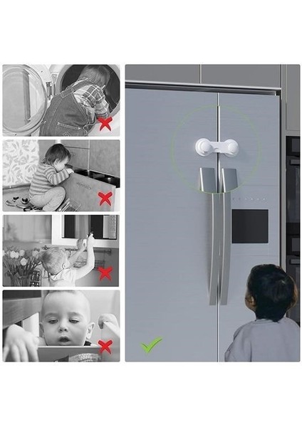 Sıladanal® Bebek Çocuk Güvenliği Çekmece ve Dolap Için Kendiliğinde Yapışkanlı Vidasız Kapak Kilidi fırsatları