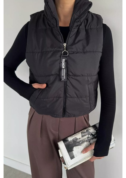 Kadın Çift Cepli Dik Yaka Bel Lastikli Şişme Yelek P-00019085 modelleri