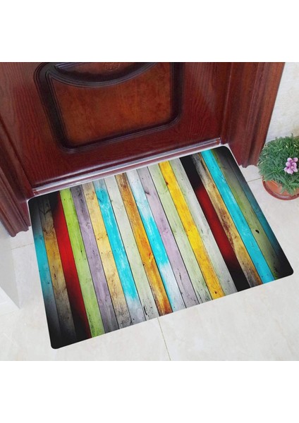 Rustik Ahşap Renkli Kapı Önü Paspası 45X70 cm