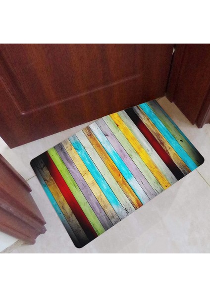 Rustik Ahşap Renkli Kapı Önü Paspası 45X70 cm modelleri