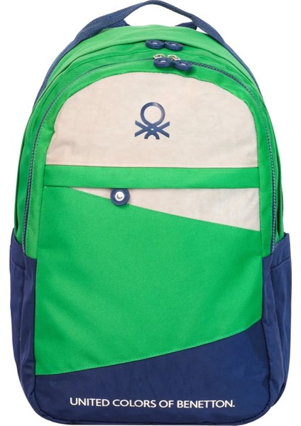 . Color Blocking Lacivert-Yeşil Erkek Çocuk Sırt Çantası 13113