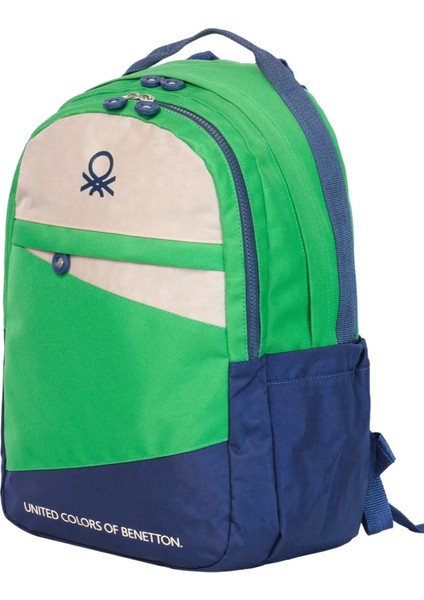 . Color Blocking Lacivert-Yeşil Erkek Çocuk Sırt Çantası 13113