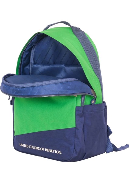 . Color Blocking Lacivert-Yeşil Erkek Çocuk Sırt Çantası 13113