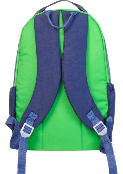 . Color Blocking Lacivert-Yeşil Erkek Çocuk Sırt Çantası 13113