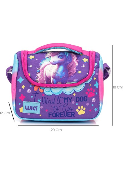 Kız Çocuk Unicorn Desenli 3'lü Okul Çanta Seti Pembe