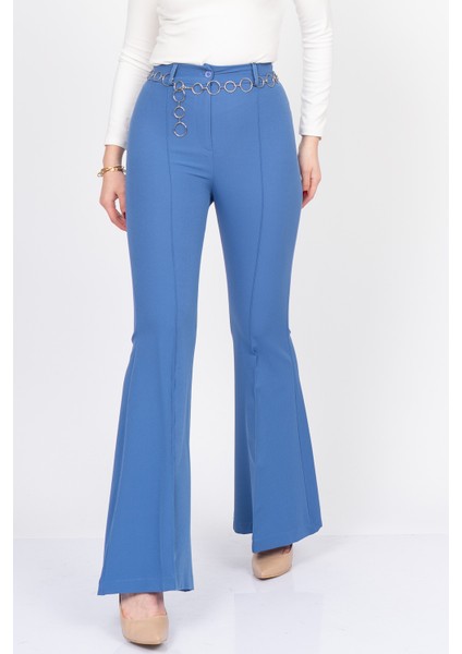 Zincir Aksesuarlı Ispanyol Paça Pantolon 3876 fiyatları