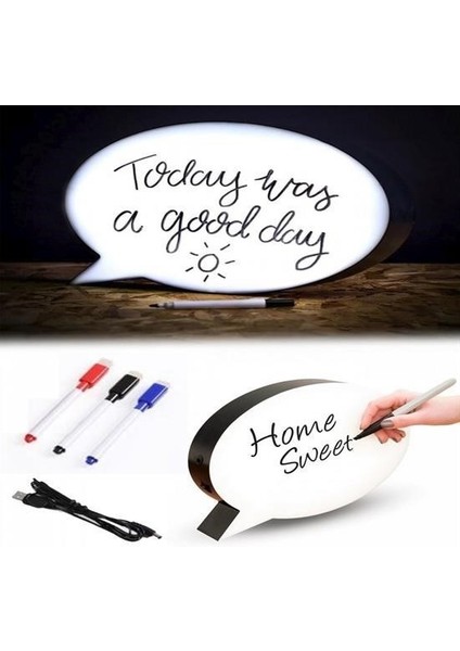 Sıladanal® Kalemle Yazılabilen Konuşma Balonu Görünümlü Işıklı Mesaj Panosu fiyatları