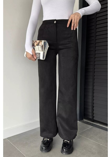 Kadın Yüksek Bel Palazzo Süet Pantolon P-00019072 fiyatları