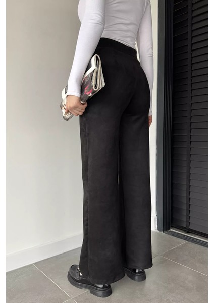 Kadın Yüksek Bel Palazzo Süet Pantolon P-00019072 modelleri