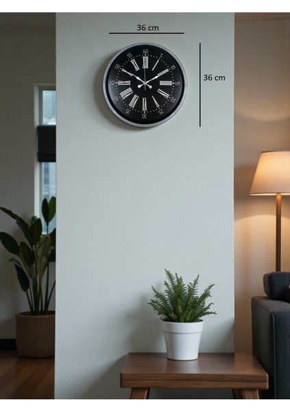 36 cm Dekoratif Gri Duvar Saati modelleri
