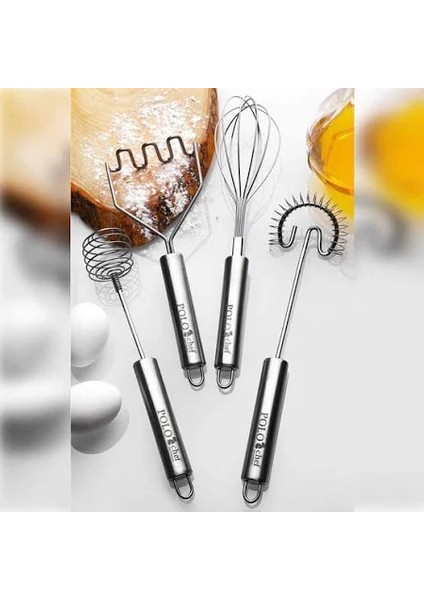 Proline 4 Parça Silver Paslanmaz Çelik Çırpıcı Seti fiyatları