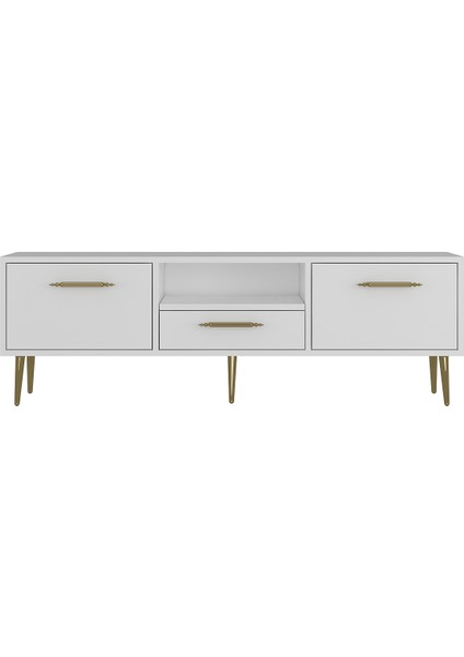 1330DROPCT-128 Tv Sehpası Beyaz-Altın modelleri