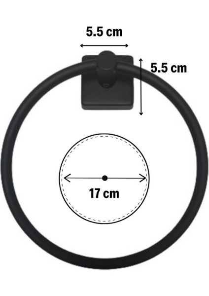 Sıladanal® Kendiliğinden Yapışkanlı Siyah Paslanmaz Metal Yuvarlak Havluluk indirimleri