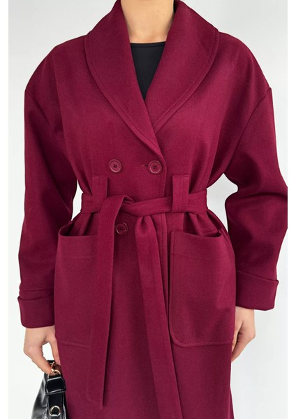 Astarlı Bel Kuşaklı Kadın Kaşe Kaban P-00014068 fiyatları