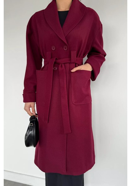 Astarlı Bel Kuşaklı Kadın Kaşe Kaban P-00014068 modelleri