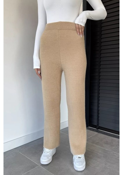 Kadın Bel Lastikli Yüksek Bel Yumoş Sakallı Triko Pantolon P-00018978 fiyatları