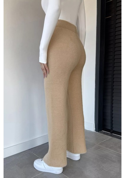 Kadın Bel Lastikli Yüksek Bel Yumoş Sakallı Triko Pantolon P-00018978 modelleri