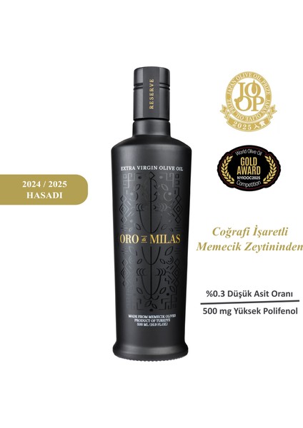Premium Reserve Memecik Erken Hasat Soğuk Sıkım Naturel Sızma Zeytinyağı 500 mL – 2024–2025 Hasat (Ödüllü)