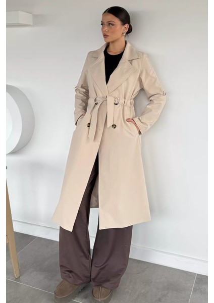 Bel Büzgülü Kuşaklı Kadın Trençkot P-00018732 fiyatları