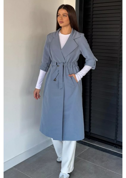 Bel Büzgülü Kuşaklı Kadın Trençkot P-00018732 modelleri