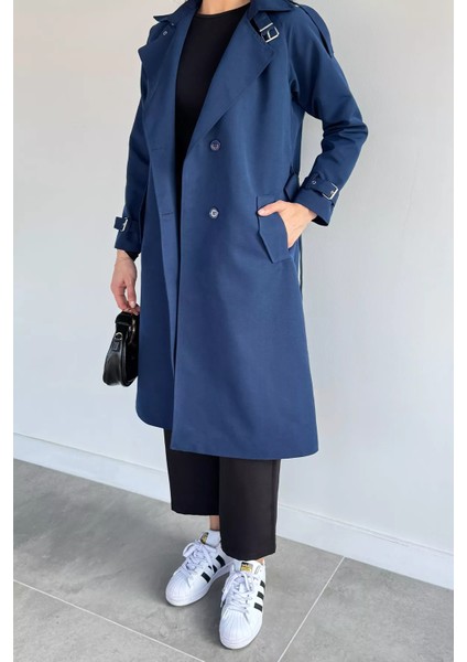 Kadın Iç Astarlı Bel Kuşak Detaylı Trençkot P-00019234 fırsatları