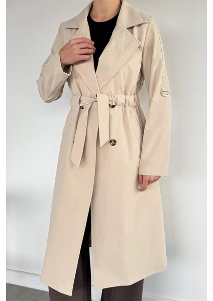 Bel Büzgülü Kuşaklı Kadın Trençkot P-00018732 modelleri