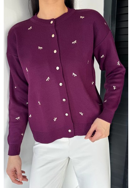 Kadın Fiyonk Nakışlı Triko Hırka P-00018424 fiyatları