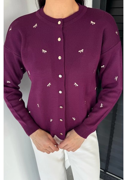 Kadın Fiyonk Nakışlı Triko Hırka P-00018424 modelleri