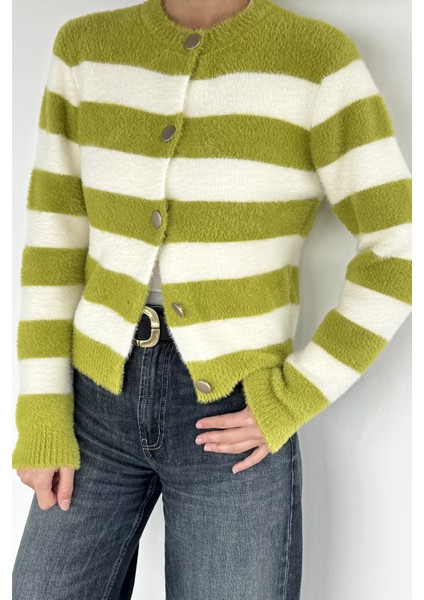 Kadın Renk Bloklu Yumoş Triko Ceket (S-M-L Beden Uyumludur.) P-00018069