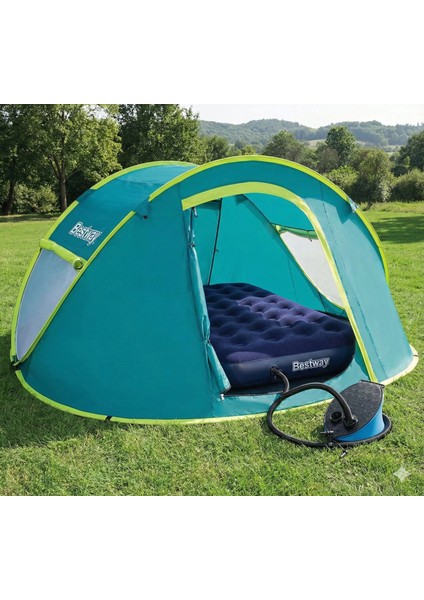 3'lü Eko Kamp Seti: Cool Mount Çadır, Çift Kişilik Yatak ve Pratik Pompa