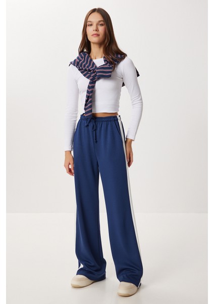 Kontrast Şeritli Modal Eşofman Altı LXA0024 Lacivert fiyatları