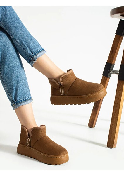 Dikişli Içi Pelüş Hafif Rahat Günlük Kadın Bot Yeni Tarz Taba fiyatları