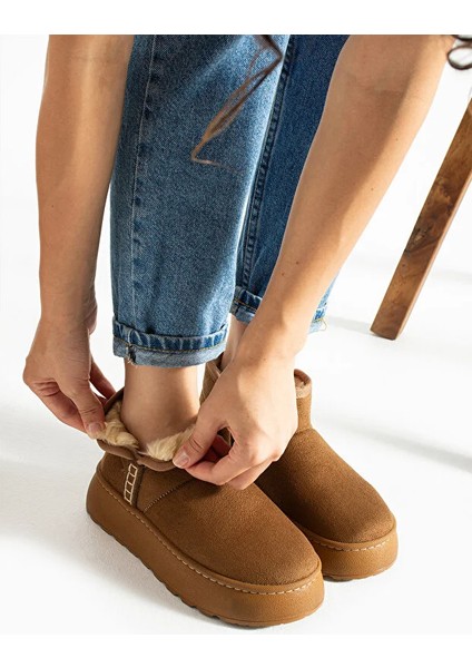 Dikişli Içi Pelüş Hafif Rahat Günlük Kadın Bot Yeni Tarz Taba modelleri