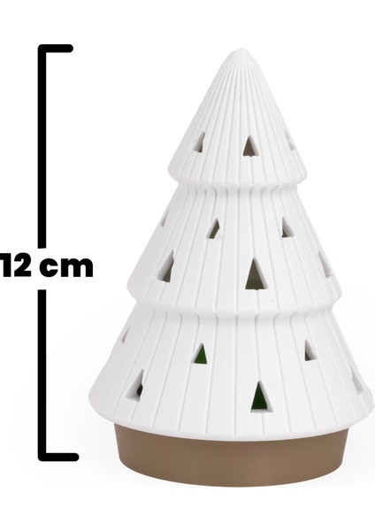 3D Baskı Plastik Yılbaşı Ağacı Seti 2’li – Mumlu (Sarı & Yeşil)