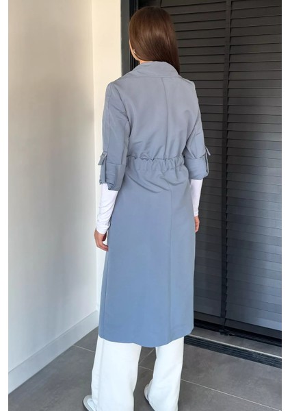 Bel Büzgülü Kuşaklı Kadın Trençkot P-00018732 indirimleri