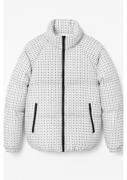 Erkek Astarlı Su ve Rüzgar Geçirmez Dik Yaka Şişme Mont