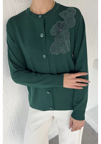 Kadın Tül Işlemeli Triko Hırka (S-M-L-Xl Uyumludur) P-00018061 fiyatları