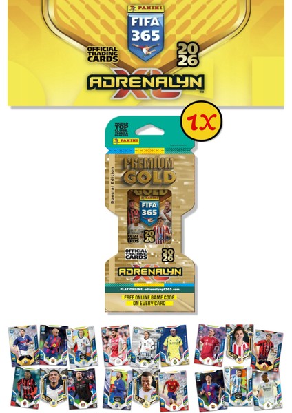 Panini Premium Gold 2026 Adrenalyn XL Futbolcu Kartı Special Edition Eco Blister (1 Paket 14 Kart)
