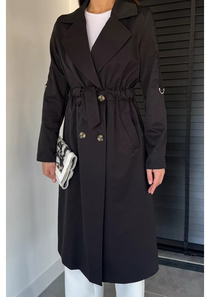 Bel Büzgülü Kuşaklı Kadın Trençkot P-00018732 modelleri