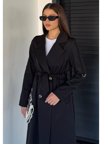Bel Büzgülü Kuşaklı Kadın Trençkot P-00018732 fırsatları