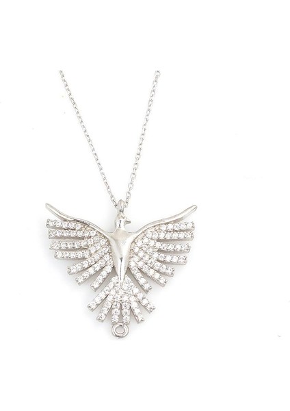 925 Ayar Gümüş Taşlı Zümrüdü Anka Kolye fiyatları